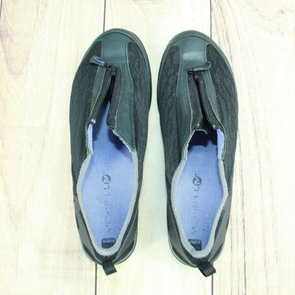 Merell Enlighten Glitz Breeze Black Nylon Front Zip Flat Loafer Shoes Size 7.5 - Picture 7 of 9